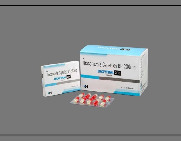 DAXYTRAL  200 CAP<br><p><small>Itraconazole  200  mg  (Enteric  coated Pellets) Cap</p></small>