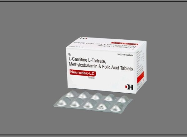 NEURODAX - LC TAB<br><p><small>L-Carnitine L - Tartrate 500 mg mg,Methylcobalamin   1500  mcg + Folic Acid 1.5 mg Tab</p></small>