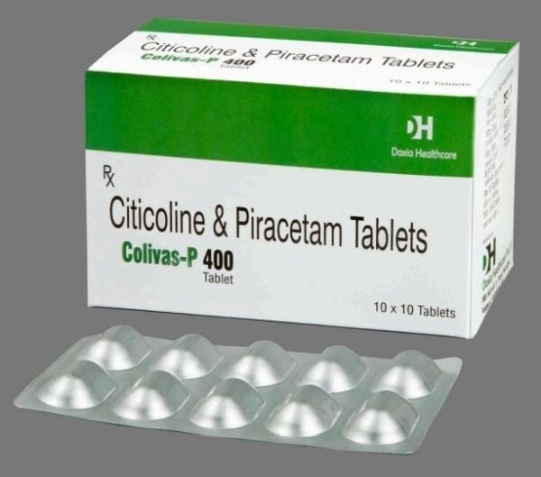 COLIVAS-P 400 TAB<br><p><small>Citicoline Sodium 500 mg + Piracetam 400 mg Tab</p></small>