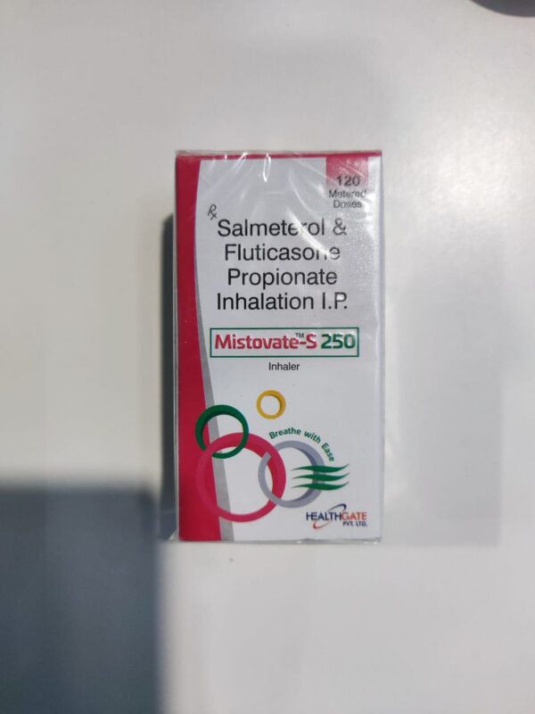 mistovate s 250 inhaler<br><p><small>salmeterol and fluticasone propionate  inhalation ip</small></p>