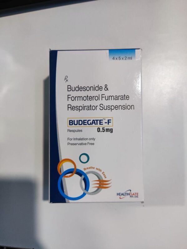 budegate f 0.5 mg respules<br><p><small>budesonide and formoterol fumarate respirator suspension</small></p>