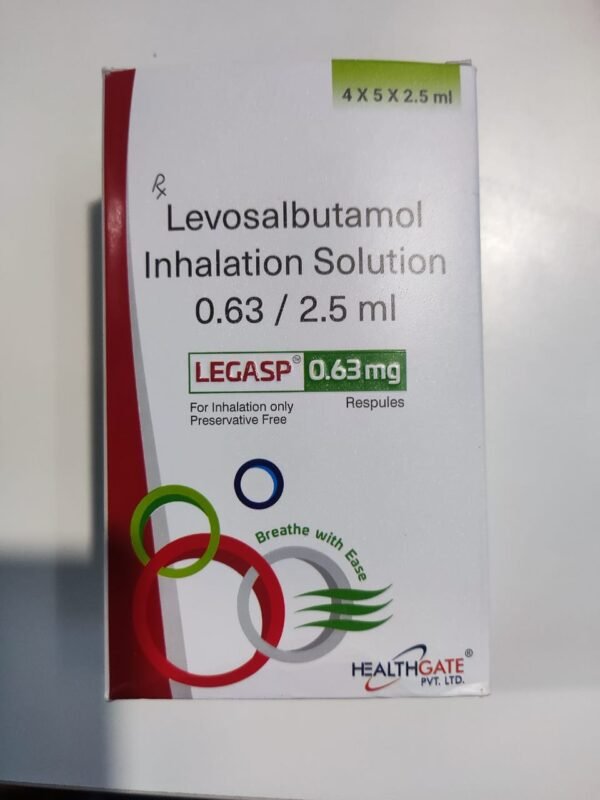legasp 0.63 respules<br><p><small>levosalbutamol 0.63 mg nebuliser suspension BP</small></p>