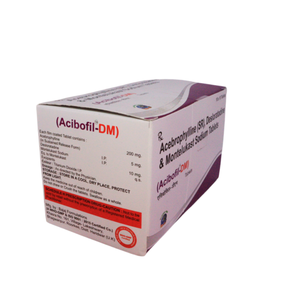 ACIBOFIL DM (Acebrophylline [SR] ,Desloratadine& Montelukast Sodium (200/5/10mg)) - Image 2