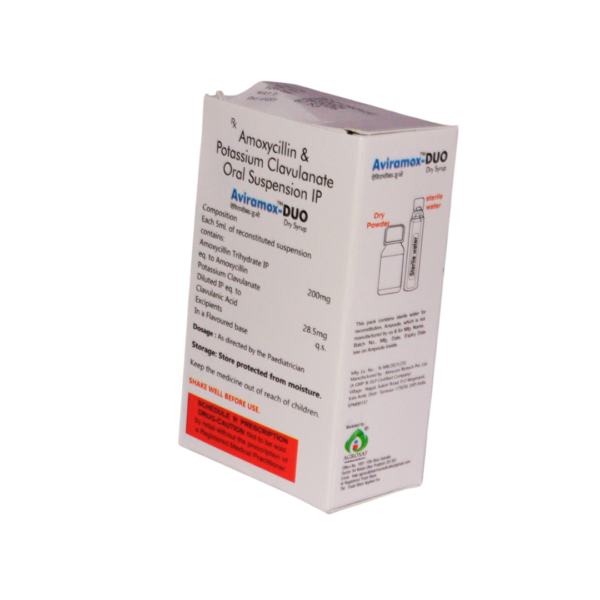 AVIRAMOX DUO DRY SYRUP (Amoxycillin & Potaasium Clauulanate oral suspension3.3gm/30ml) - Image 2