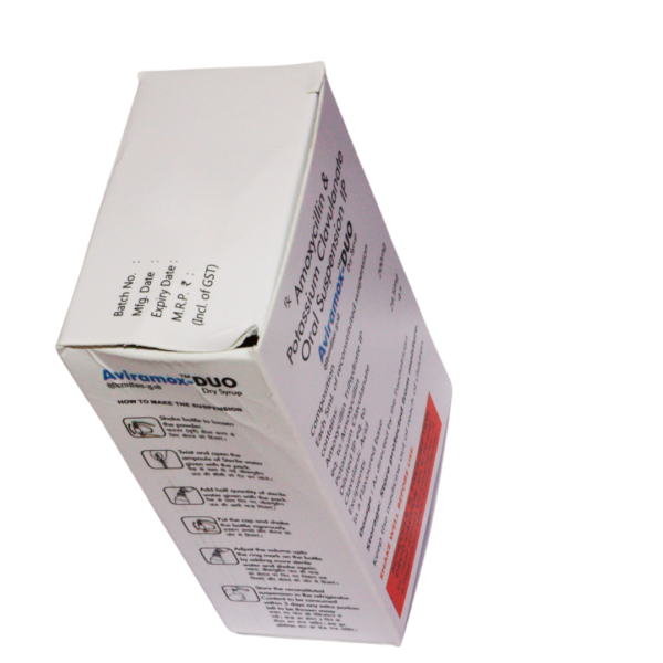 AVIRAMOX DUO DRY SYRUP (Amoxycillin & Potaasium Clauulanate oral suspension3.3gm/30ml) - Image 3