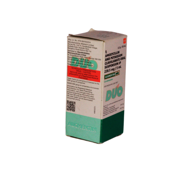 AUGMENTIN DUO SYRUP (Amoxycillin & Potaasium Clauulanate oral suspension 228.5mg/5ml) - Image 2