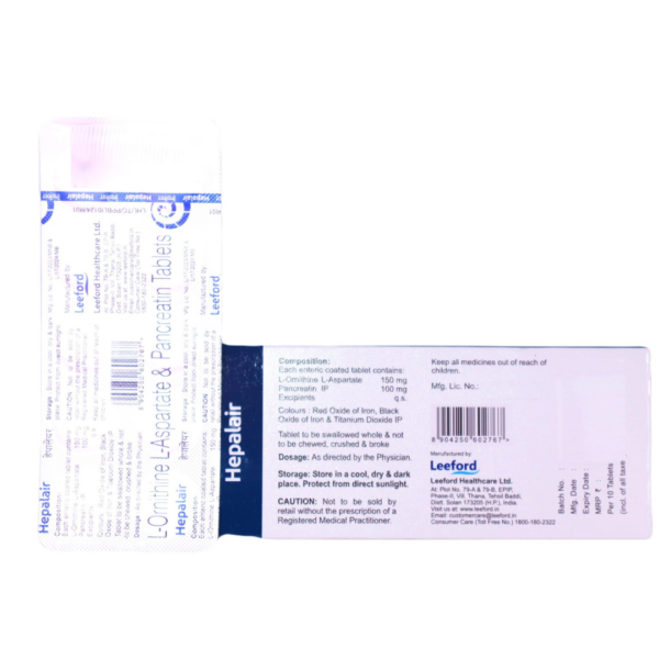 Hepalair(L-ornithinel-aspartate (150 Mg) + Pancreatin (100 Mg)) - Image 2