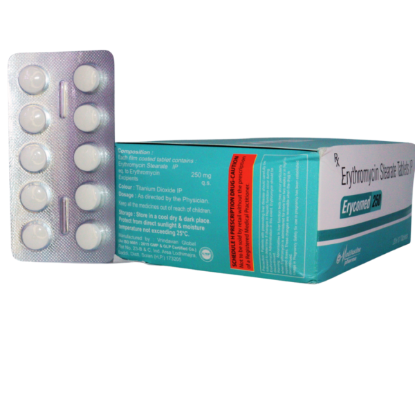 Erycomed 250 (Erythromycin steararte 250mg) - Image 2