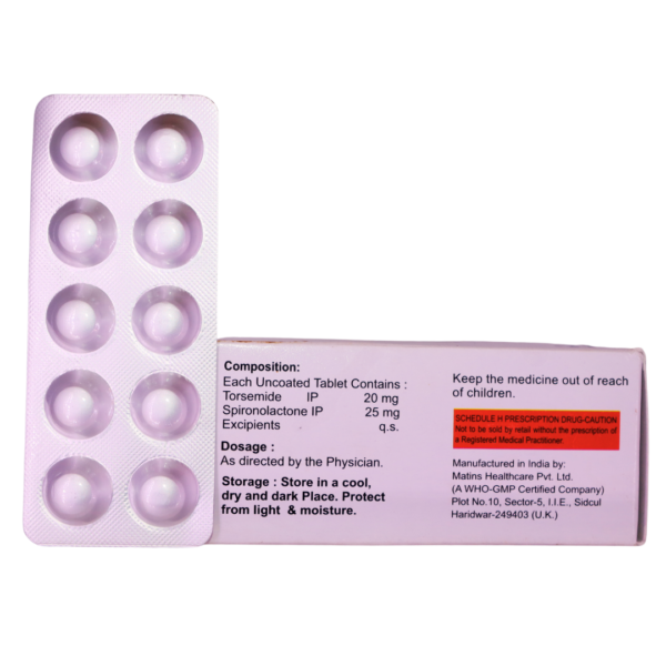 Daxtor Plus LS 20 (Spironolactone (25mg) + Torasemide (20mg)) - Image 2