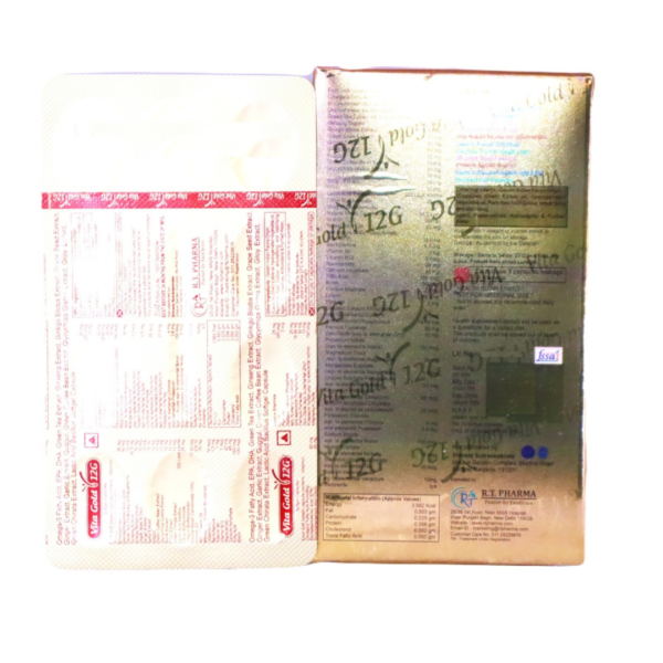 Vita gold 12G (Omega-Fatty acidEPADHAgreen tea extractginseng Gingko Biloba Graph multiviatamins seed Extract glycyrrhira Glabra lactic acid bacillus cap) - Image 2