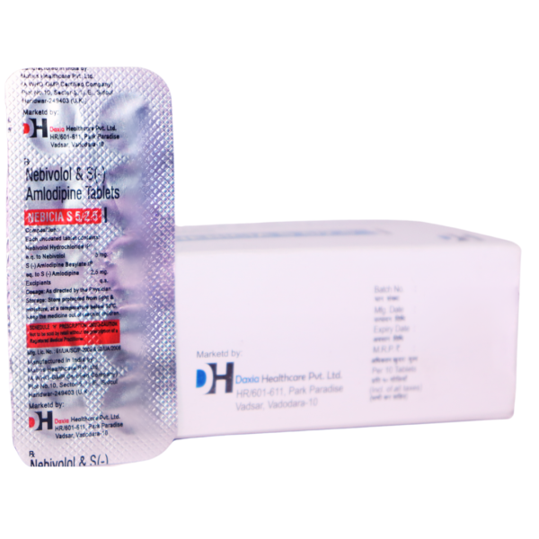 Nebicia S 5/2.5 (Nebivolol & S(-) Amlodipine (5mg/2.5mg)) - Image 3
