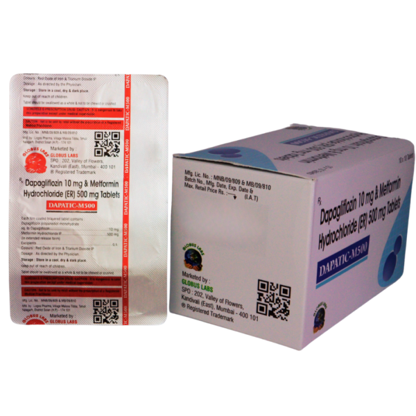 Dapatic M 500 (Dapagliflozin (10mg) + Metformin(500mg) - Image 3