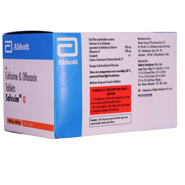 Safexim O (Cefixime & Oflaxacin (200 mg+ 200mg )) - Image 2