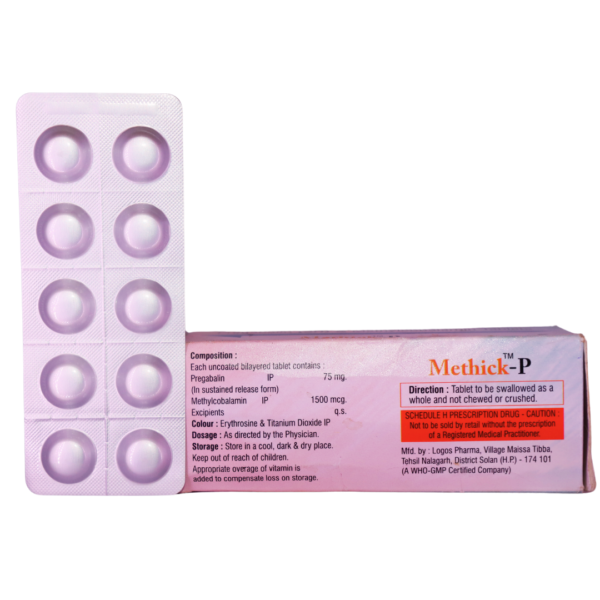 Methick P (Methylcobalamin (1500mcg) + Pregabalin (75mg)) - Image 2