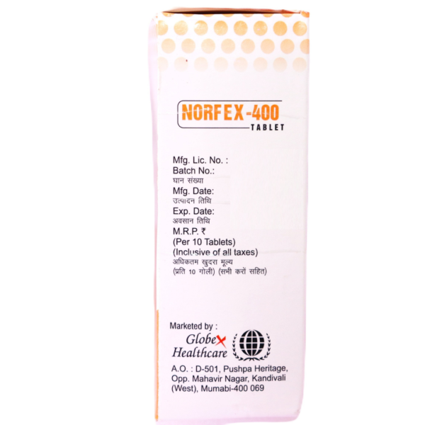 Norfex 400 (Norfloxacin (400mg) + Lactobacillus (120Million spores) - Image 3