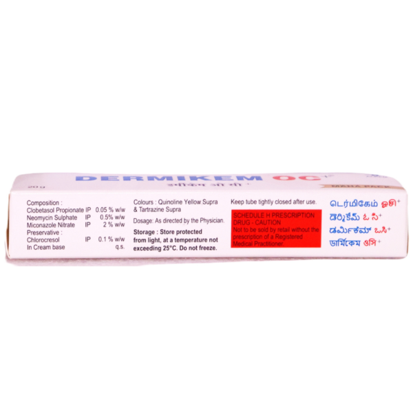 Dermikem OC (Clobetasol (0.05%) + Miconazole (2%) + Neomycin (0.5%) - Image 2