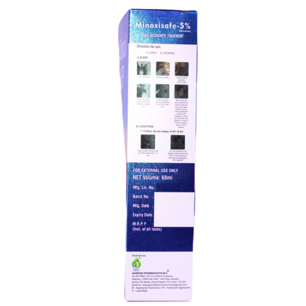 Minoxisafe -5% (Minoxidil (5%w/v) Absolute Alcohol (40%w/v)) - Image 3