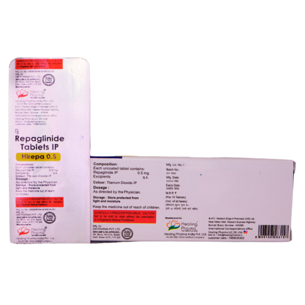 Hirepa 0.5 (Repaglinide 0.5 mg) - Image 2