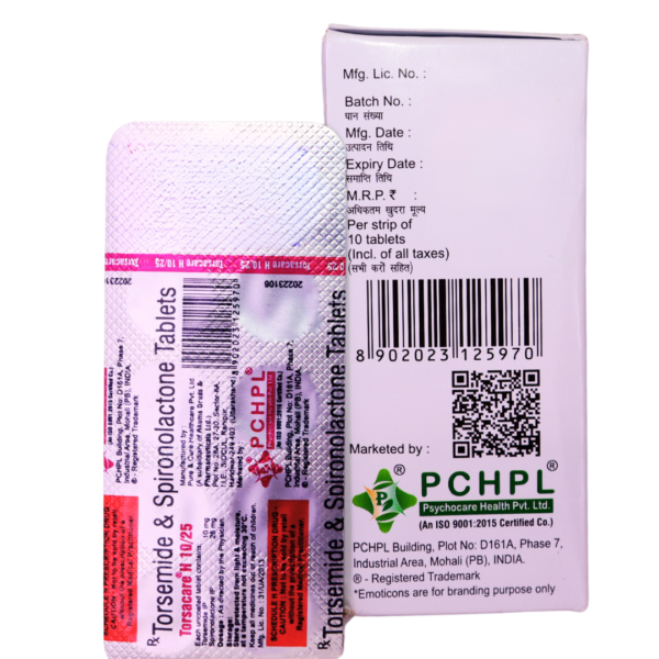 Torsacare H 10/25 (Torasemide (10mg) & Spironolactone (25mg) - Image 3