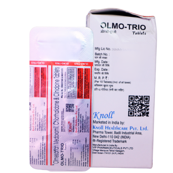 Olmo Trio (Olmesartan Medoxomil (40mg) + Cilnidipine (10mg) + Chlorthalidone (12.5mg)) - Image 3