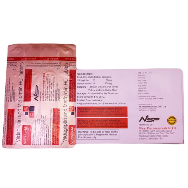 Vildalip M (Metformin (500mg) + Vildagliptin (50mg)) - Image 2