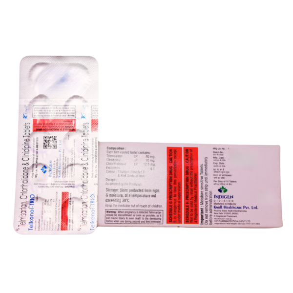 Telkonol Trio (Telmisartan (40mg) + Cilnidipine (10mg) + Chlorthalidone (12.5mg) - Image 2