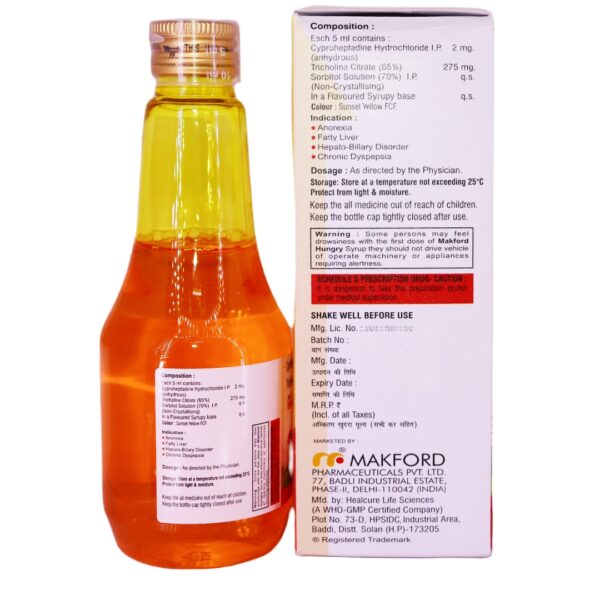 Hungry Syrup (Cyproheptadine(2.0 Mg/5ml) + Tricholine Citrate(275.0 Mg/5ml)) - Image 2