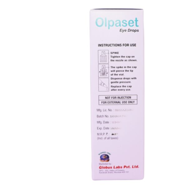 olpaset Eye drop (Olopatadine Hydrochloride Opthalmic solution (0.1 % w/v)) - Image 3