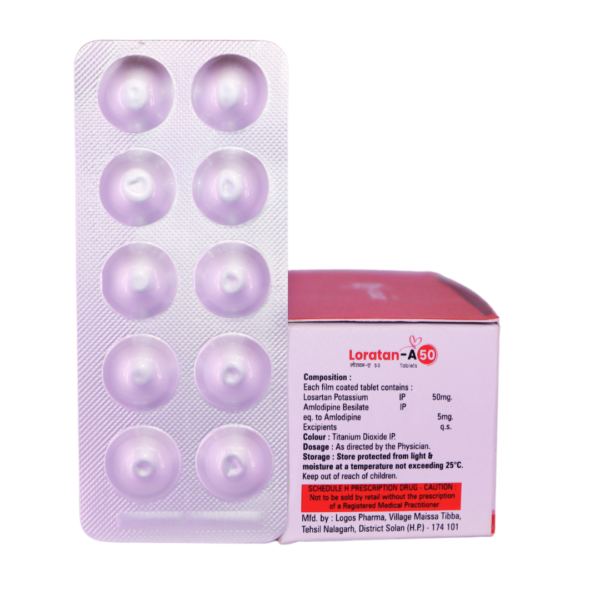 Loratan A 50 (Losartan Potassium & Amlodipine (50mg/5mg)) - Image 2