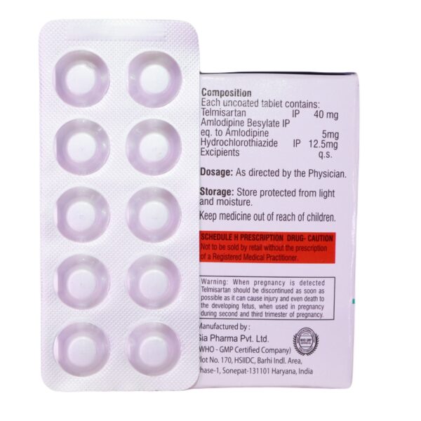 Telmasyn AM H40 (Telmisartan (40mg) + Amlodipine (5mg) + Hydrochlorothiazide (12.5mg)) - Image 2