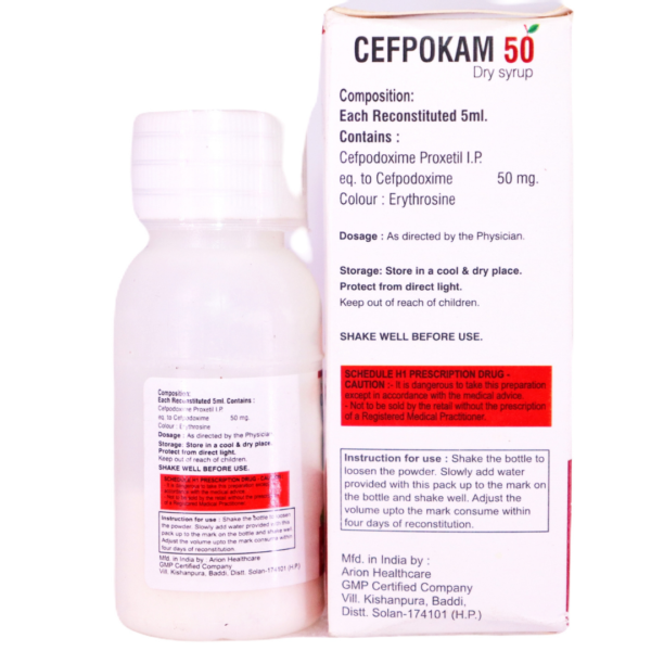 Cefpokam 50 Dry Syrup (Cefpodoxime Oral Suspension 50mg) - Image 2