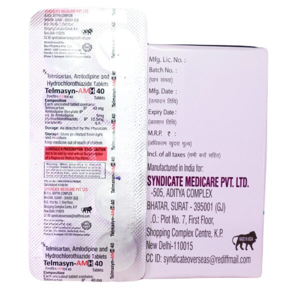 Telmasyn AM H40 (Telmisartan (40mg) + Amlodipine (5mg) + Hydrochlorothiazide (12.5mg)) - Image 3