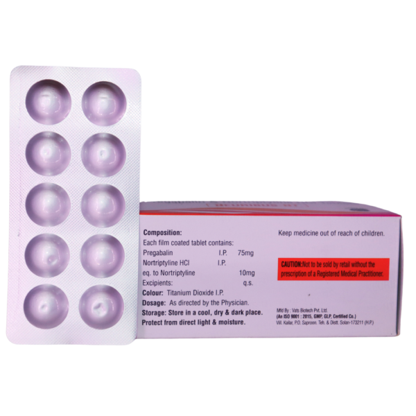 Neuribus NT (Pregabalin (75mg) + Nortriptyline (10mg)) - Image 2