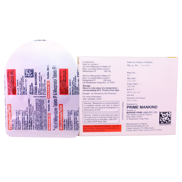 Misocheck Kit (Kit of Mifepristone Tablets & Misoprostol 200mcg) - Image 2