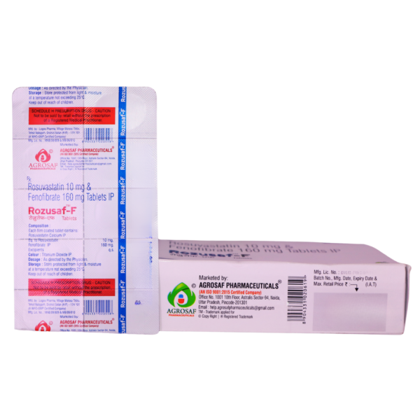 Rozusaf F (Fenofibrate (160mg) + Rosuvastatin (10mg)) - Image 3