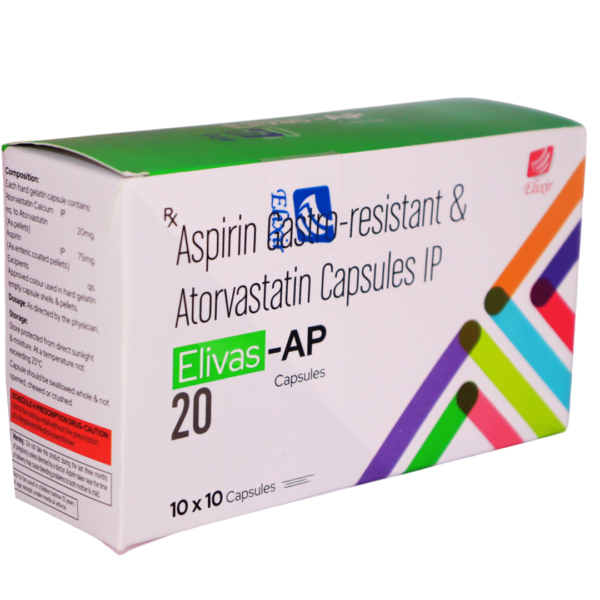 Elivas AP (Atorvastatin Gastro- Resistant & Aspirin (20/75mg)) - Image 2