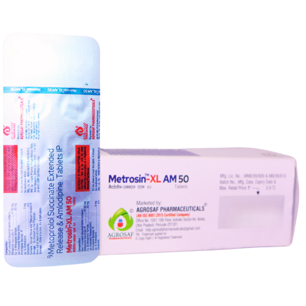 Metrosin XL AM 50 (Metoprolol Succinate extended Release & Amlodipine(50mg/5mg) ) - Image 3