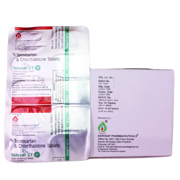 Telosaf CT 80/12.5 (Telmisartan (80mg) + Chlorthalidone (12.5mg)) - Image 3