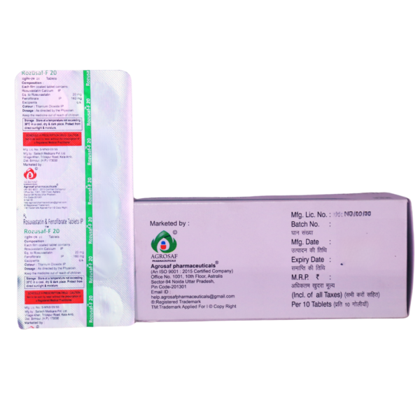 Rozusaf F 20 (Rosuvastatin & Fenofibrate (20mg/160mg) - Image 3