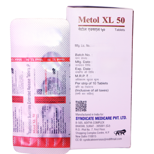 Metol XL 50 (Metoprolol Succinate Extended Release 50 mgMetoprolol Succinate Extended Release 50 mg) - Image 3