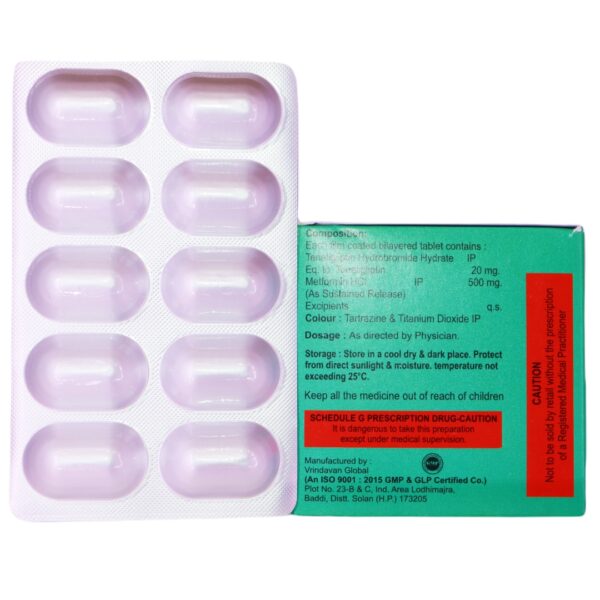 Tenemac M 500 (Metformin 500 MG+Teneligliptin 20 MG) - Image 2