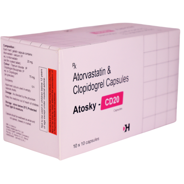 Atosky CD20 (Atorvastatin & Clodidogrel(20/75mg)) - Image 2