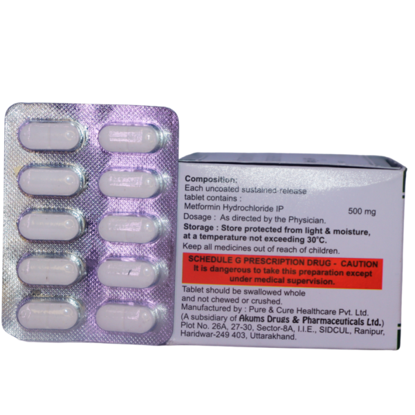 Metfig SR (Metformin Hydrochloride Sustained Release  500mg) - Image 2