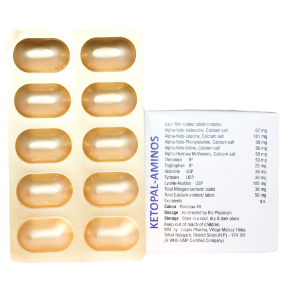 Ketopal Aminos (Alpha Ketoanallogues & Essential Amino acids Tablets) - Image 2