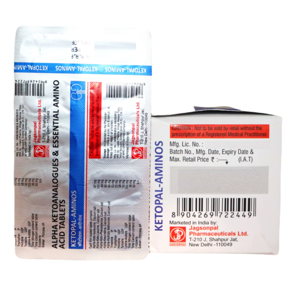 Ketopal Aminos (Alpha Ketoanallogues & Essential Amino acids Tablets) - Image 3