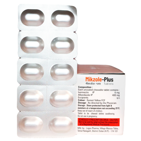 Mikzole Plus (Ivermectin 6mg + Albendazole 400mg) - Image 2