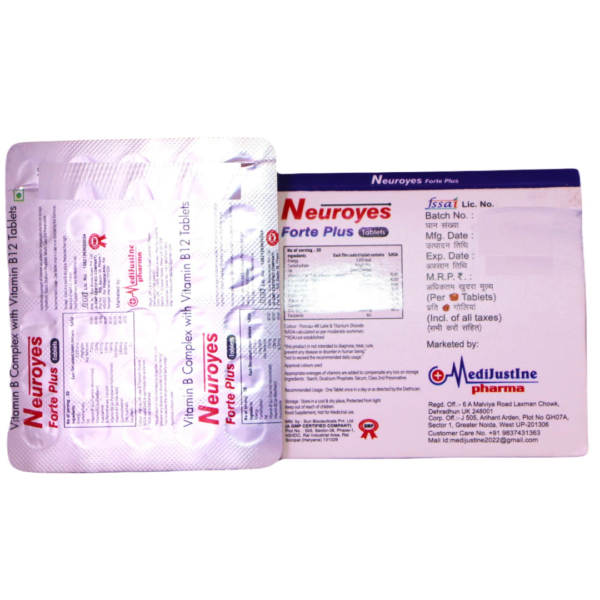 Neuroyes Forte Plus (Vitamin B Complex with Vitamin B12 Tablets) - Image 2