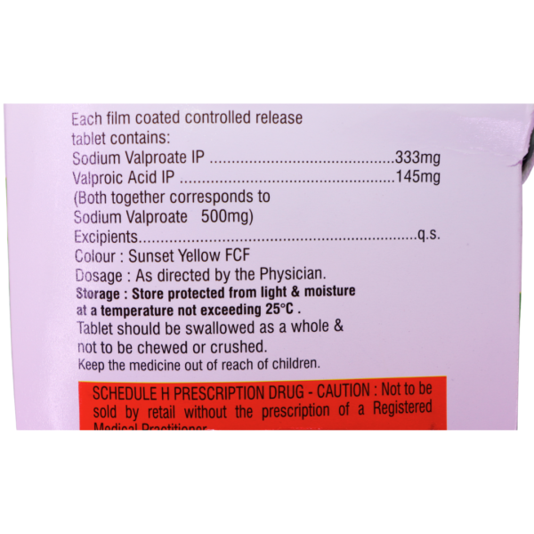 Valponol 500 CR (Sodium Valproate (333mg) + Valproic Acid (145mg)) - Image 2