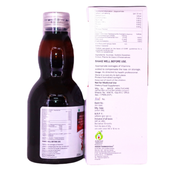 Alcovit C (ferric Ammonium Citrate 100mg Eq. To Elemental Iron 21mg + Cyanocobalamin 1mcg + Folic Acid 0.2mg ) - Image 2