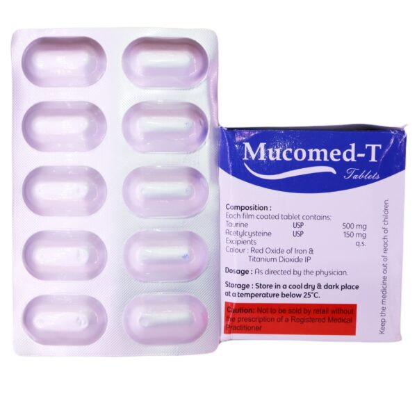 Mucomed T (Taurine & Acetylcysteine (500mg/150mg) - Image 2
